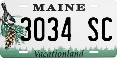 ME license plate 3034SC