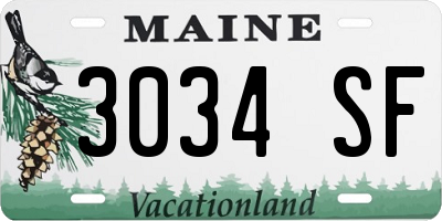 ME license plate 3034SF