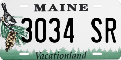 ME license plate 3034SR