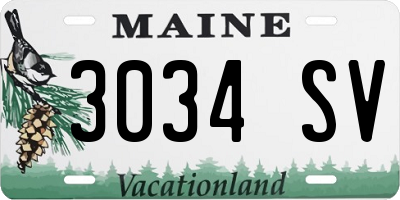 ME license plate 3034SV