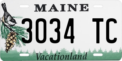 ME license plate 3034TC