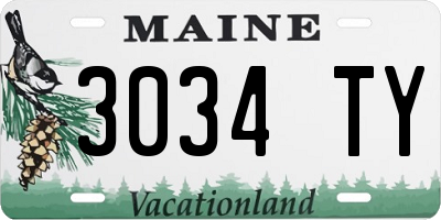 ME license plate 3034TY