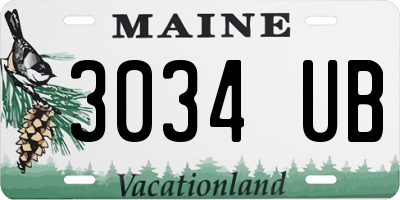 ME license plate 3034UB
