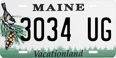 ME license plate 3034UG