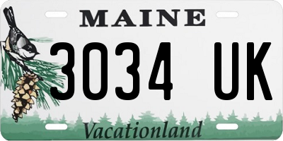 ME license plate 3034UK
