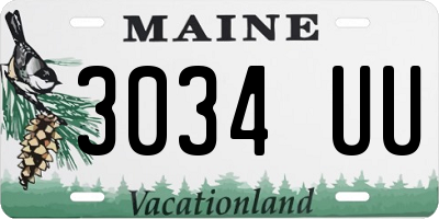 ME license plate 3034UU