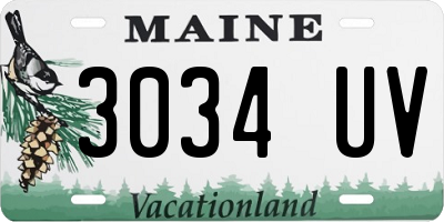 ME license plate 3034UV