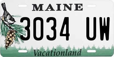 ME license plate 3034UW