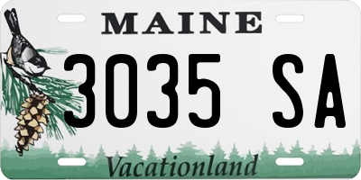 ME license plate 3035SA