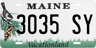 ME license plate 3035SY