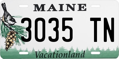 ME license plate 3035TN