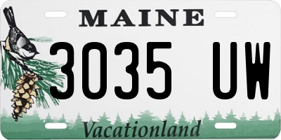 ME license plate 3035UW