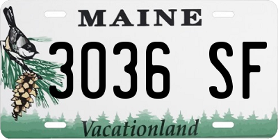 ME license plate 3036SF