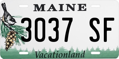 ME license plate 3037SF