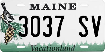 ME license plate 3037SV