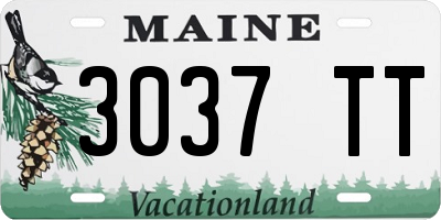 ME license plate 3037TT