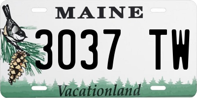ME license plate 3037TW