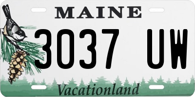 ME license plate 3037UW