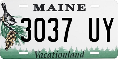 ME license plate 3037UY