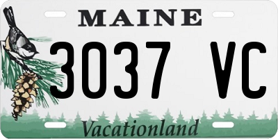 ME license plate 3037VC
