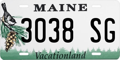 ME license plate 3038SG