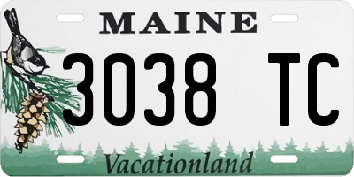 ME license plate 3038TC