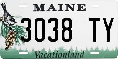 ME license plate 3038TY