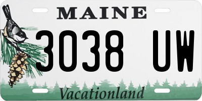 ME license plate 3038UW