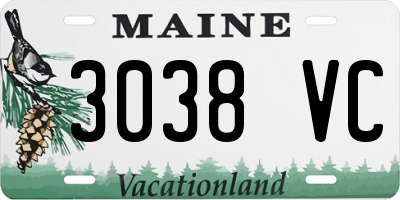 ME license plate 3038VC