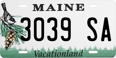 ME license plate 3039SA