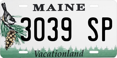 ME license plate 3039SP