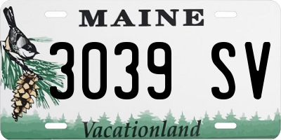 ME license plate 3039SV