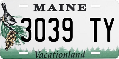 ME license plate 3039TY