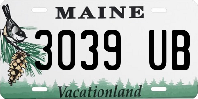 ME license plate 3039UB