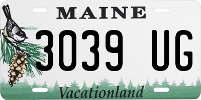 ME license plate 3039UG