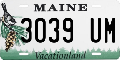 ME license plate 3039UM
