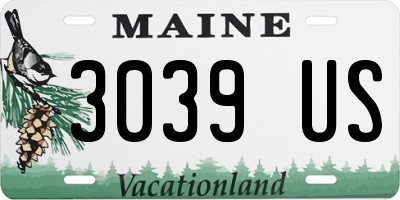 ME license plate 3039US