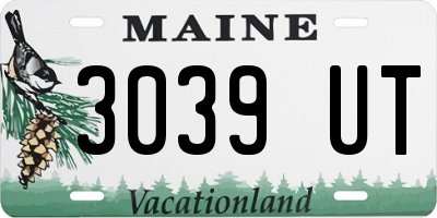 ME license plate 3039UT