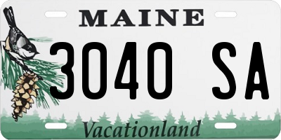 ME license plate 3040SA