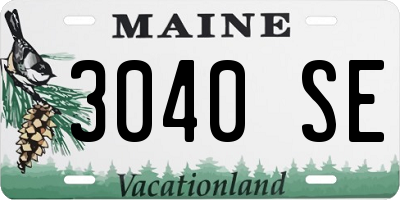 ME license plate 3040SE