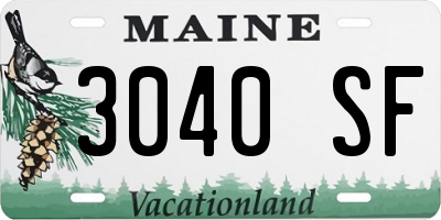 ME license plate 3040SF