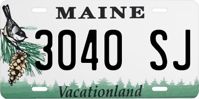 ME license plate 3040SJ