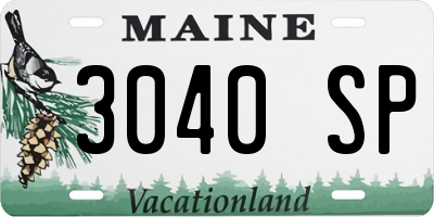 ME license plate 3040SP