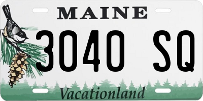 ME license plate 3040SQ