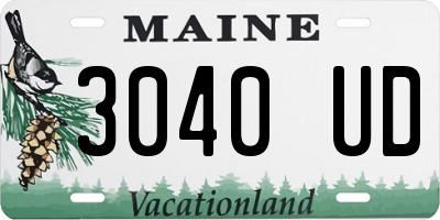 ME license plate 3040UD