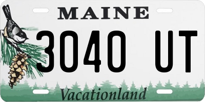 ME license plate 3040UT