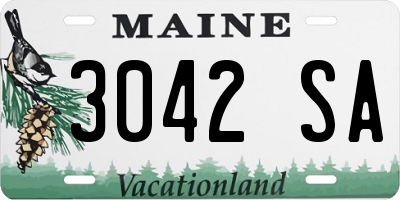 ME license plate 3042SA