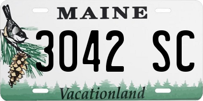 ME license plate 3042SC