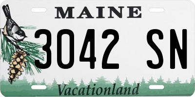 ME license plate 3042SN