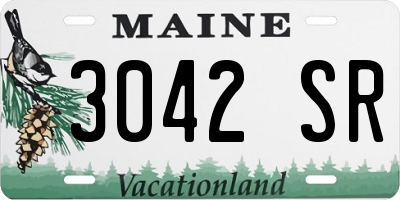 ME license plate 3042SR